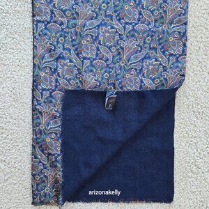 Axcess Wool-Backed Silk Scarf Navy